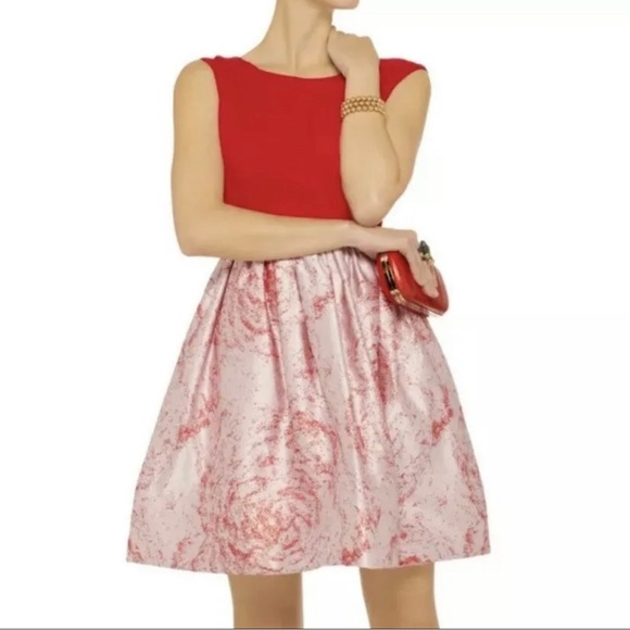 Alice + Olivia Kirie Silk and Metallic Jacquard Dress Size 6 (NEW W/ TAGS) - Picture 7 of 9